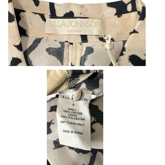 Ulla Johnson Roanne Printed Crepe Mini Dress, Size 4, Moonstone, New with tag - Picture 5 of 15